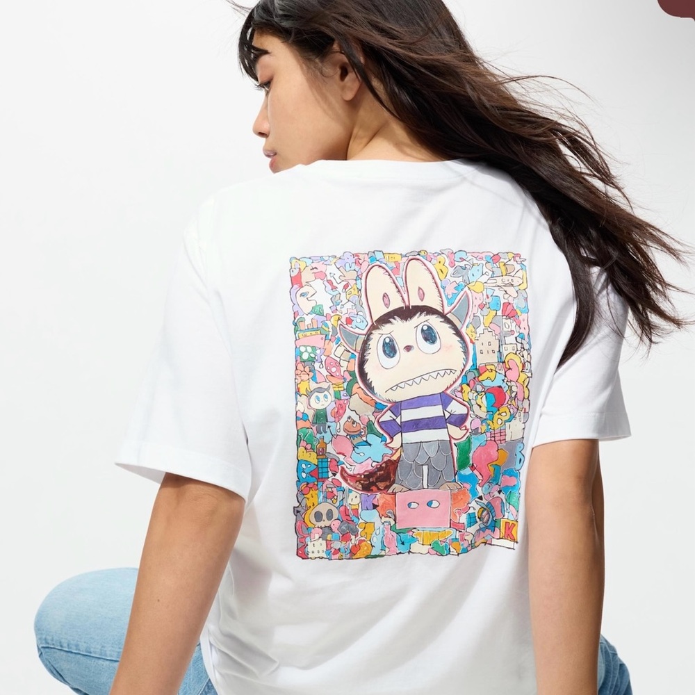Uniqlo LABUBU White Short Sleeve Tee